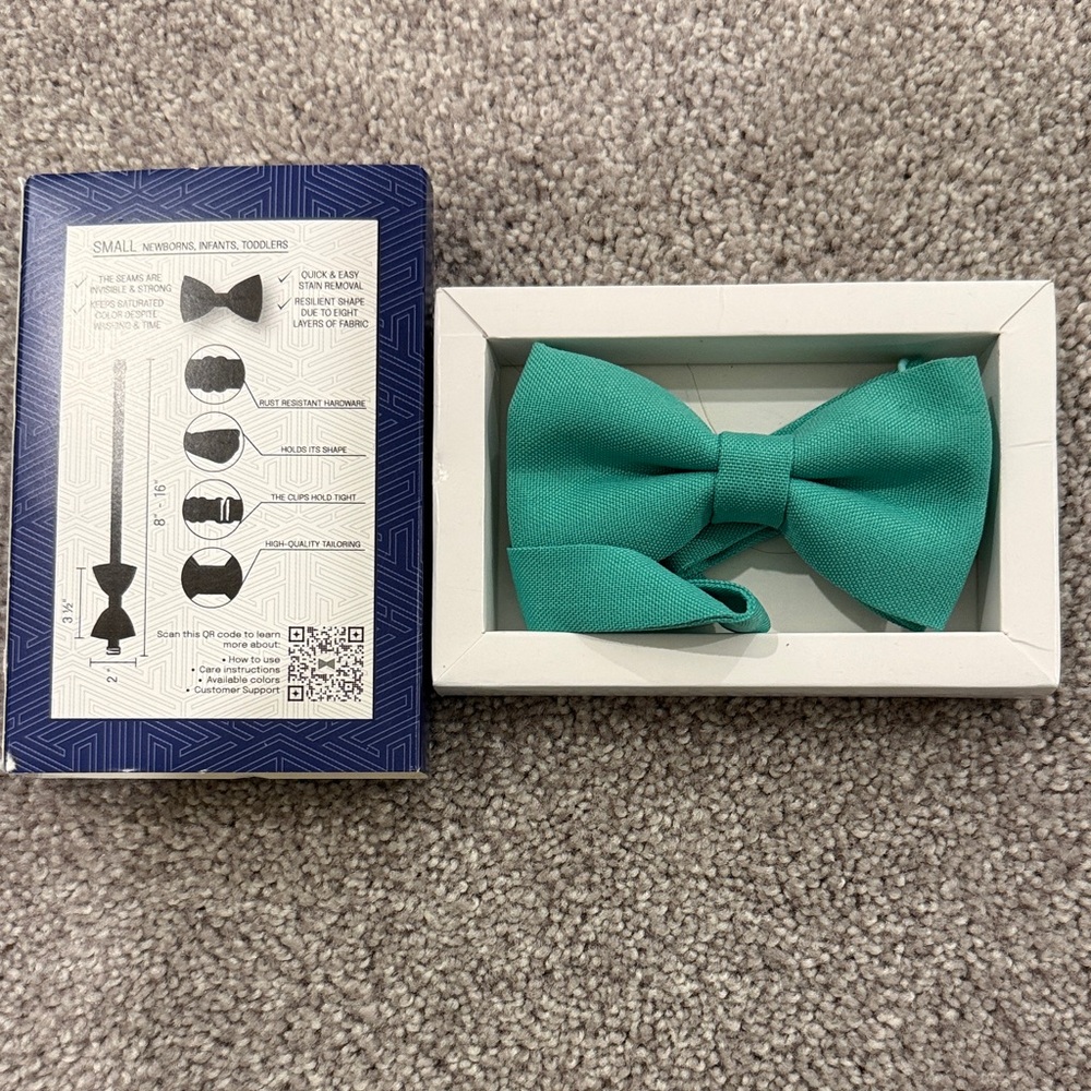 Baby toddler clip on Teal Bow Tie